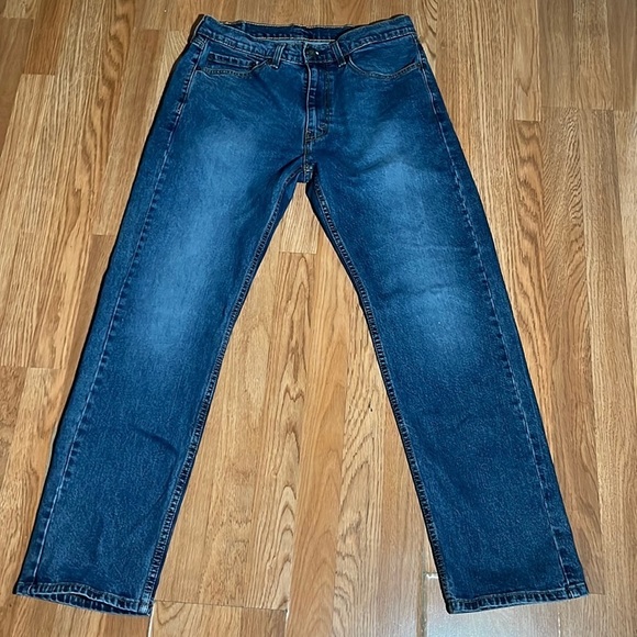 Levi's 505 1649 Regular Fit Straight Leg 100% Cotton Blue Denim Jeans 34 x 32